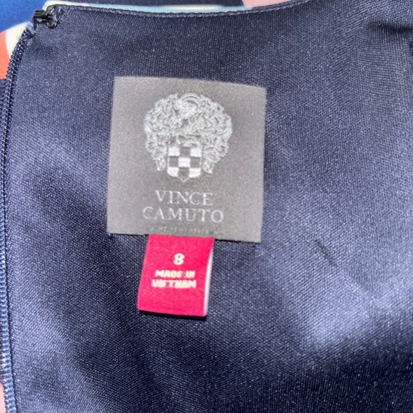 Vince Camuto  Printed Sheath Dress in Pink, Blue, and White - Picture 4 of 13